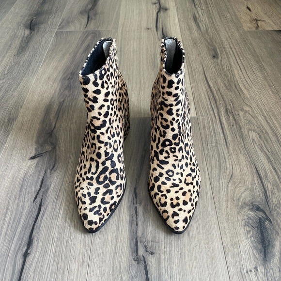 Steve Madden Womens Size 10 JILLIAN Calf Hair Leopard Print Booties Ankle Boot - Picture 8 of 16